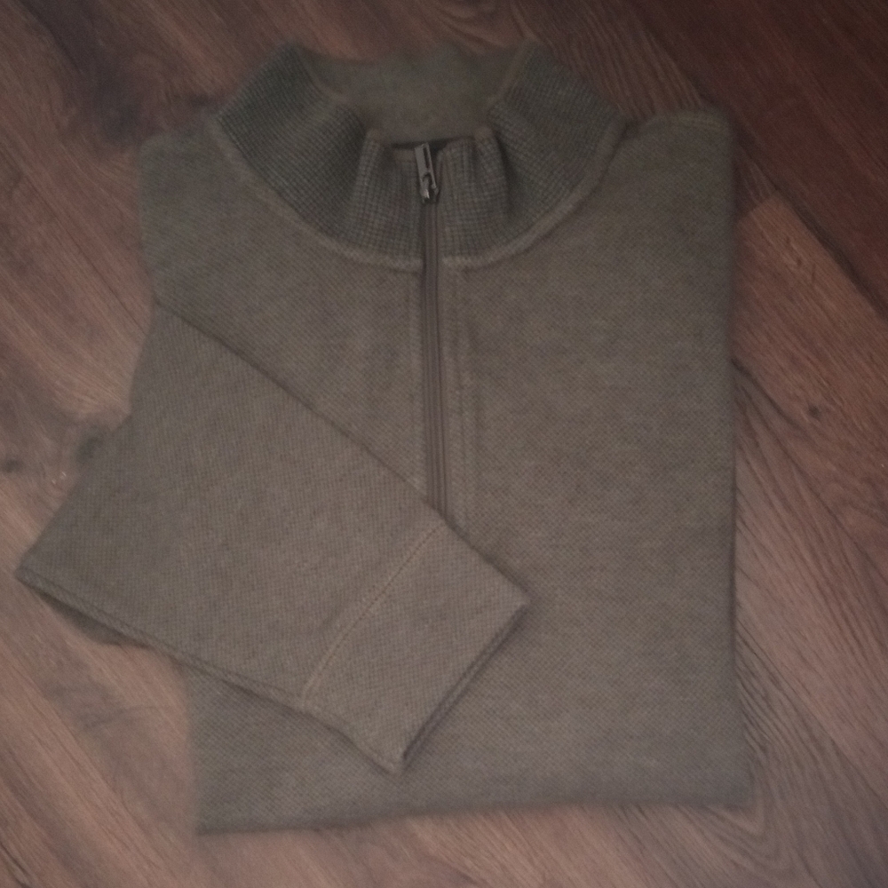 Cole Haan Grand.OS Men's Olive Green Long Sleeve 1/4 Zip Sweater, Size XL